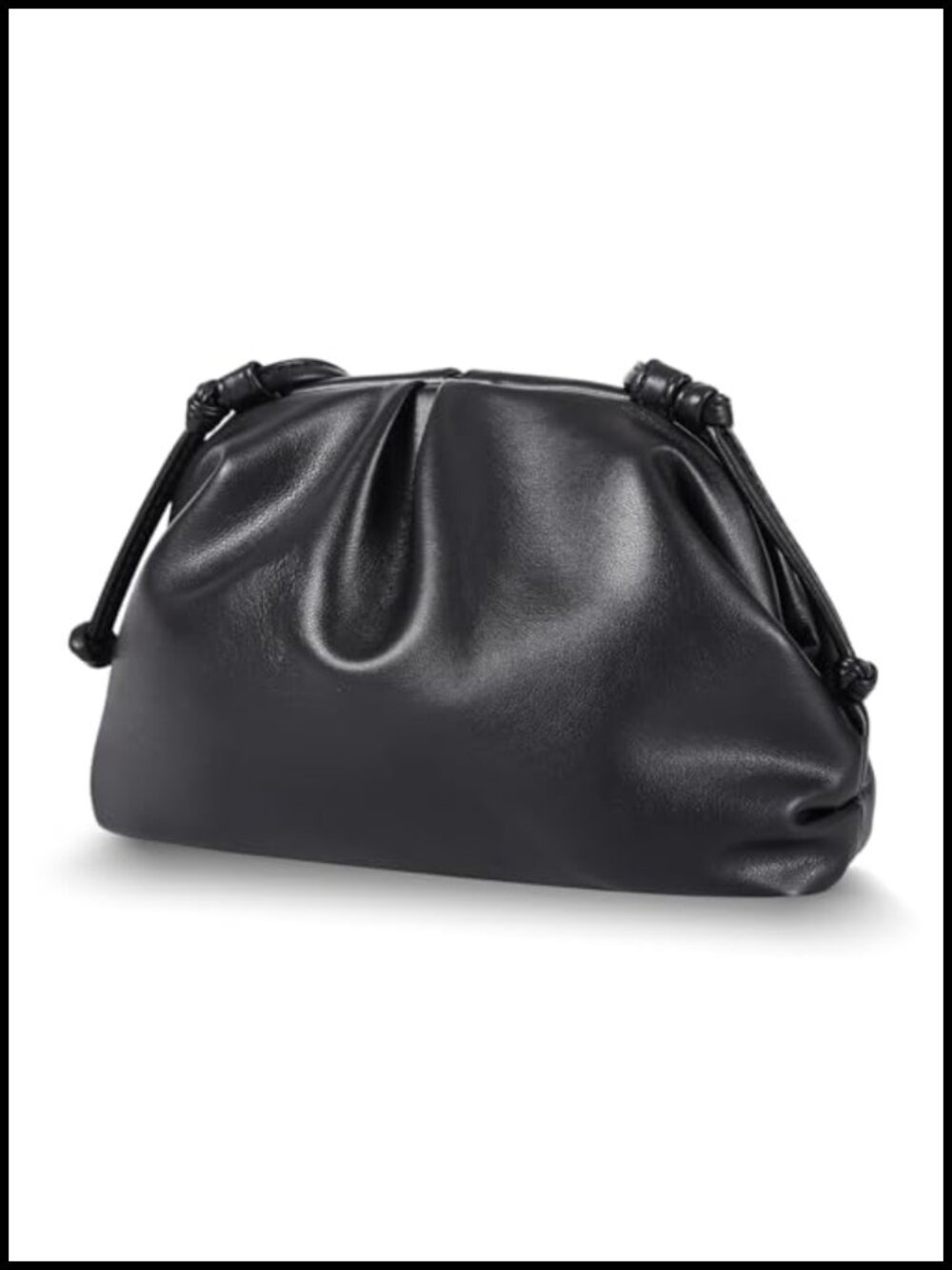 Pleated Vegan PU Evening Clutch Purse Super Soft Dumpling Bag